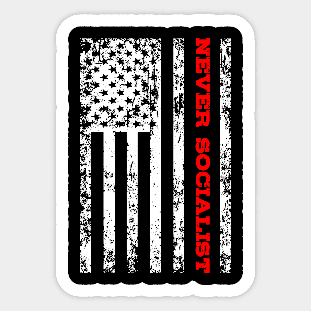 Never Socialist Sticker by mikevdv2001